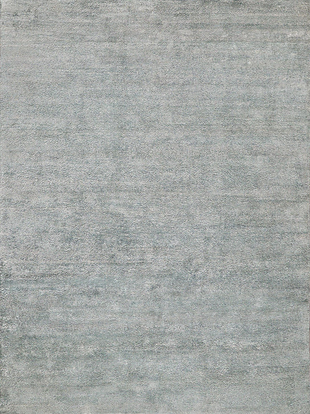 Exquisite Rugs Plush Hand-Knotted Bamboo Silk and Wool 4642 Gray 10' x 14' Area Rug