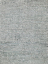 Exquisite Plush Hand-Knotted Bamboo Silk and Wool Gray Area Rug 9.0'X12.0' Rug