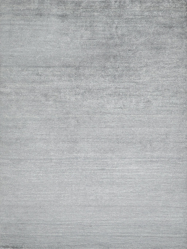 Exquisite Plush Hand-Knotted Bamboo Silk and Wool Dark Silver Area Rug 10.0'X14.0' Rug