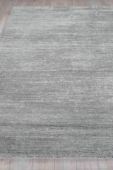 Exquisite Rugs Plush Hand-Knotted Bamboo Silk and Wool 4653 Dark Silver 10' x 14' Area Rug