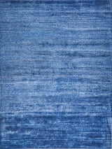 Exquisite Rugs Plush Hand-Knotted Bamboo Silk and Wool 4657 Navy 8' x 10' Area Rug