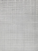 Exquisite Robin Stripe Handloomed Bamboo Silk and New Zealand Wool Light Silver Area Rug 8.0'X10.0' Rug