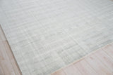 Exquisite Rugs Robin Stripe Handloomed Bamboo Silk and New Zealand Wool 5624 Light Silver 9' x 12' Area Rug