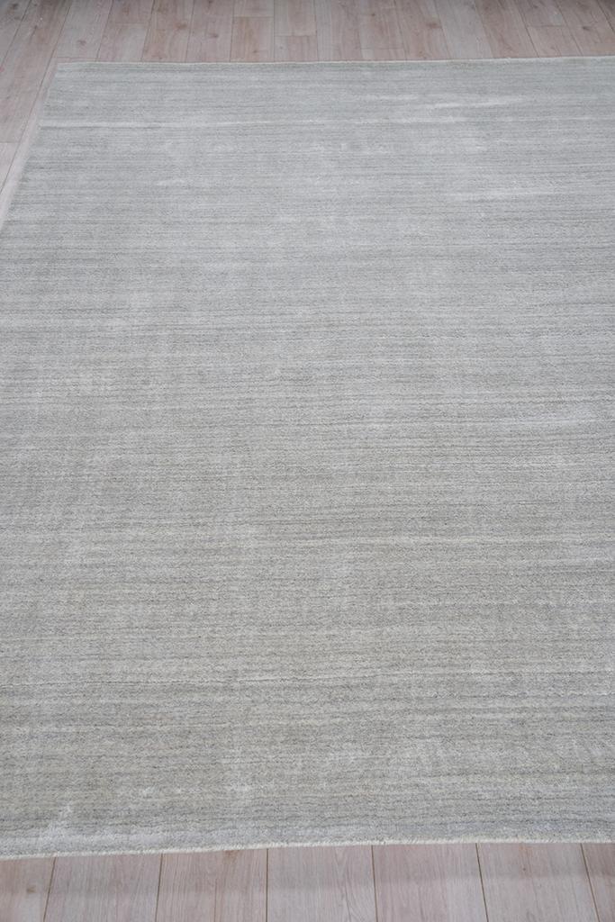 Exquisite Rugs Sanctuary Handloomed Bamboo Silk and New Zealand Wool 5623 Light Silver 8' x 10' Area Rug