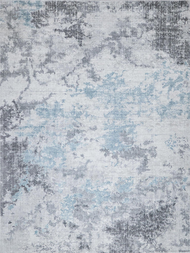 Exquisite Rugs Sky Handloomed Wool and Bamboo Silk 6327 Gray/Blue 10' x 14' Area Rug