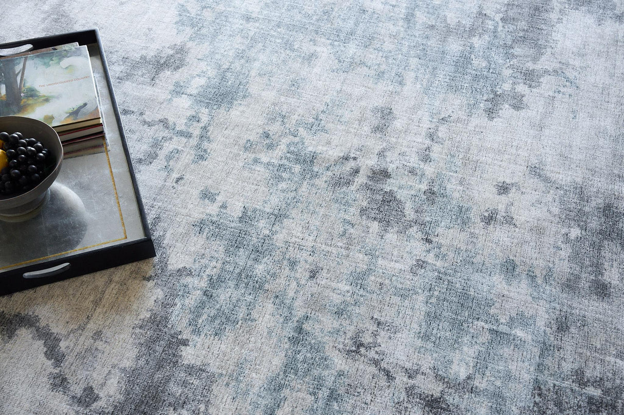 Exquisite Rugs Sky Handloomed Wool and Bamboo Silk 6327 Gray/Blue 14' x 18' Area Rug