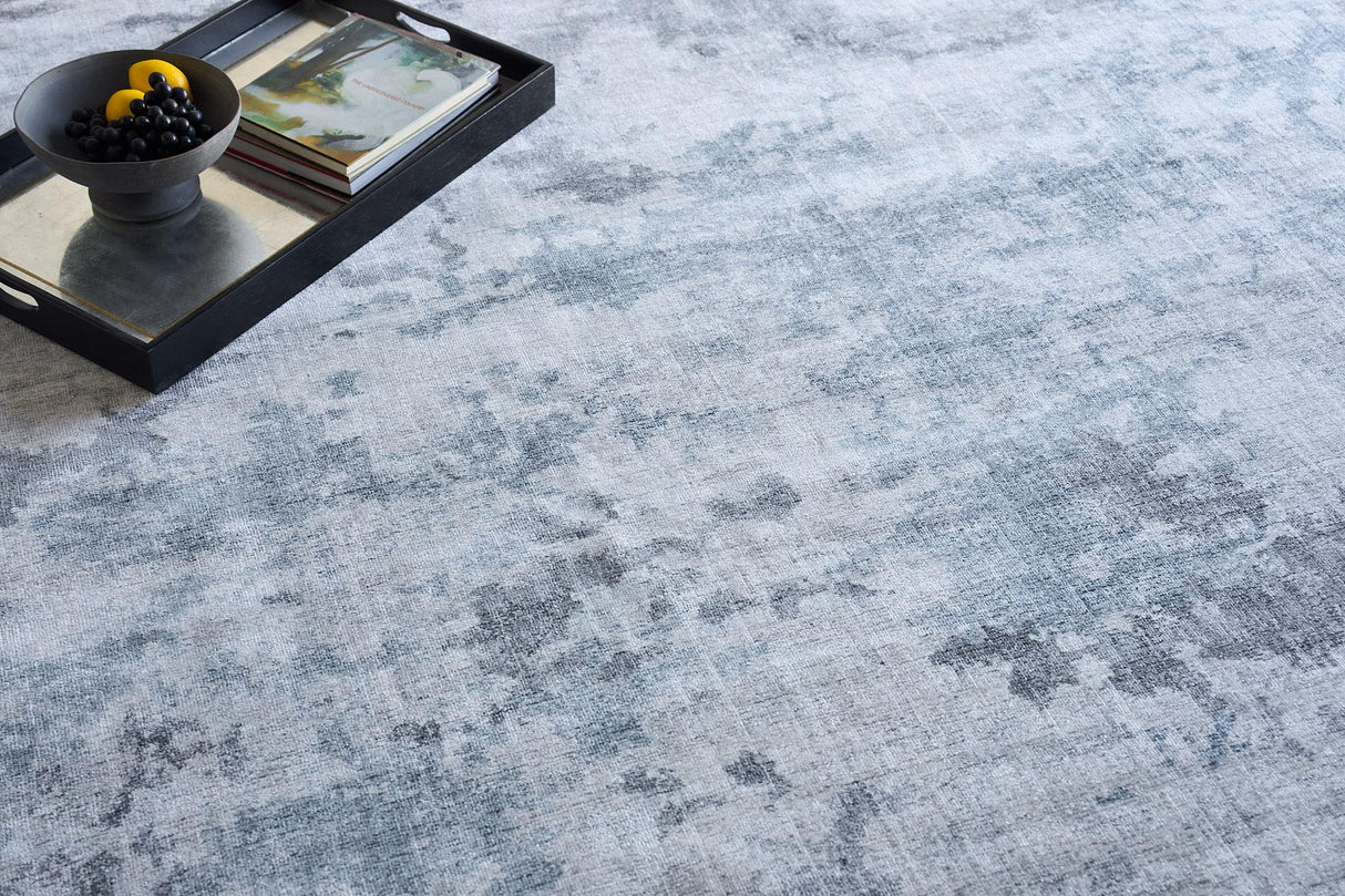 Exquisite Rugs Sky Handloomed Wool and Bamboo Silk 6327 Gray/Blue 14' x 18' Area Rug