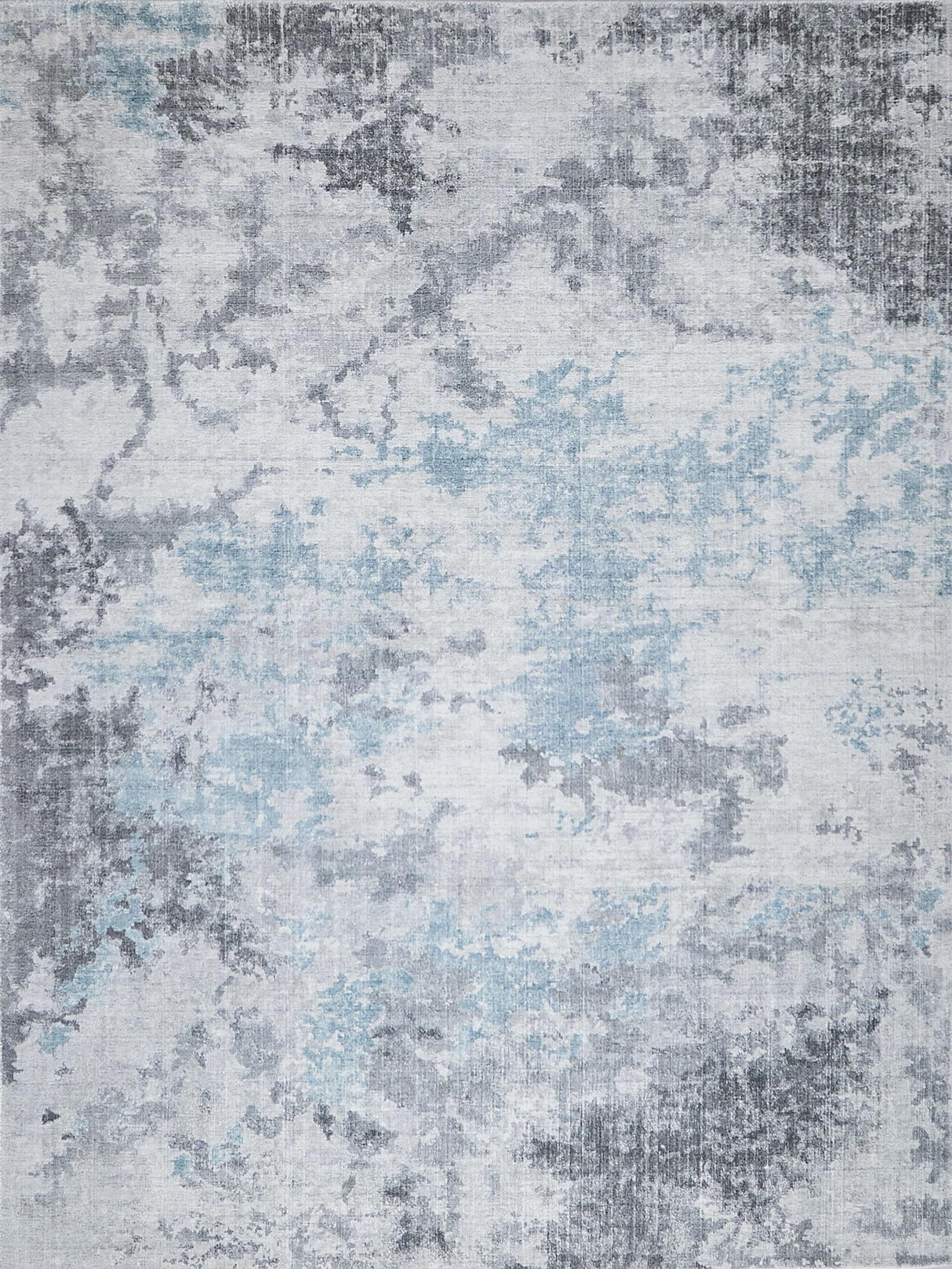 Exquisite Sky Handloomed Wool and Bamboo Silk Gray/Blue Area Rug 6.0'X9.0' Rug