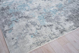 Exquisite Rugs Sky Handloomed Wool and Bamboo Silk 6327 Gray/Blue 6' x 9' Area Rug