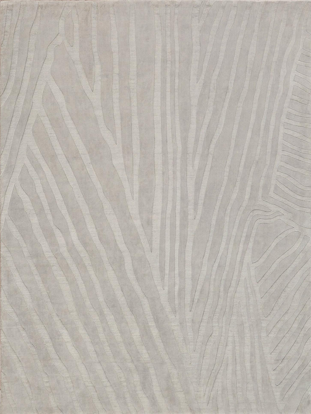 Exquisite Tempo Handloomed New Zealand Wool Light Silver Area Rug 8.0'X10.0' Rug