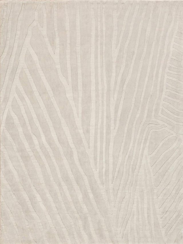Exquisite Rugs Tempo Handloomed New Zealand Wool 6189 Light Silver 8' x 10' Area Rug