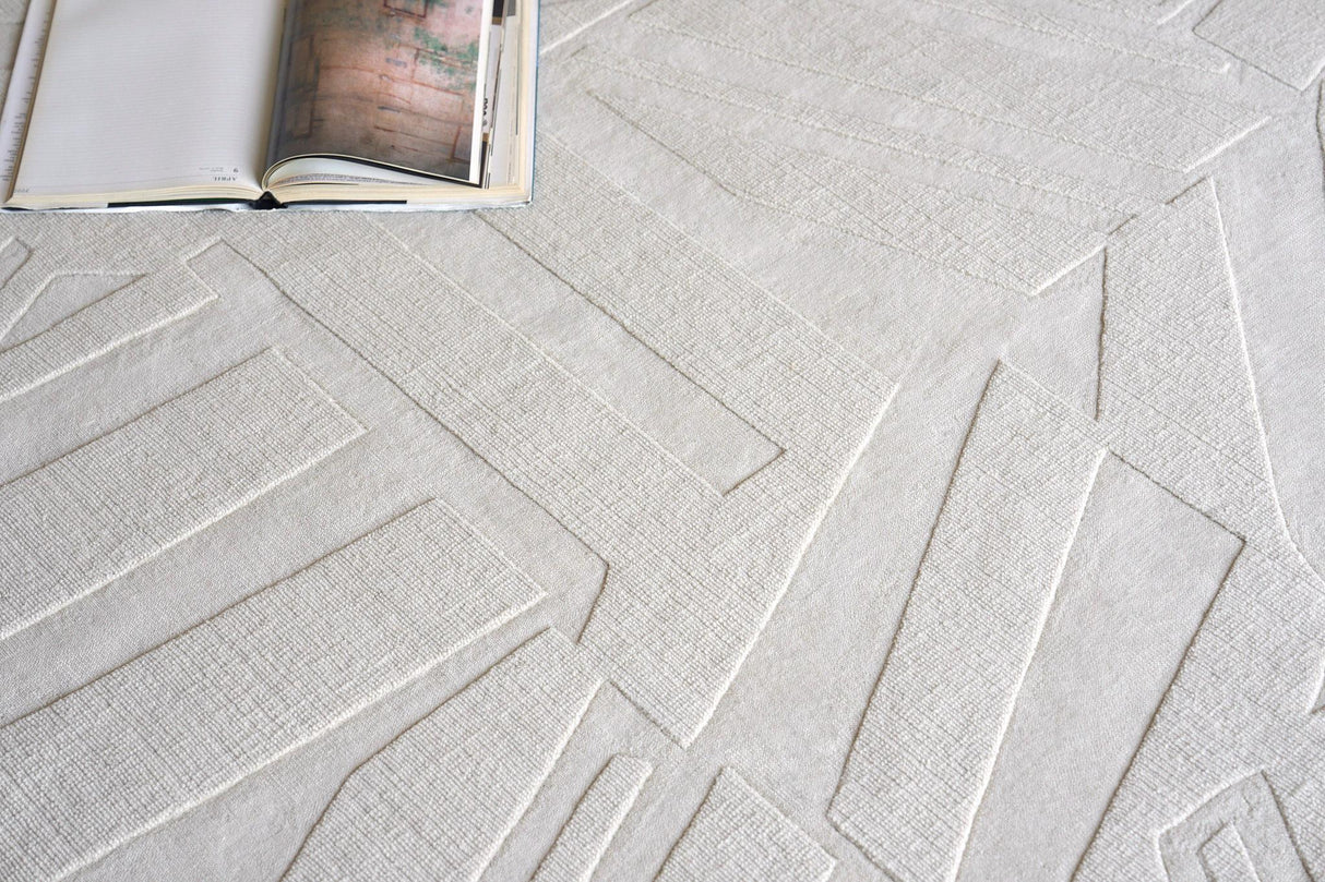 Exquisite Rugs Tempo Handloomed New Zealand Wool 6193 Light Beige 12' x 15' Area Rug