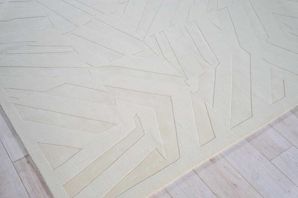 Exquisite Rugs Tempo Handloomed New Zealand Wool 6193 Light Beige 8' x 10' Area Rug