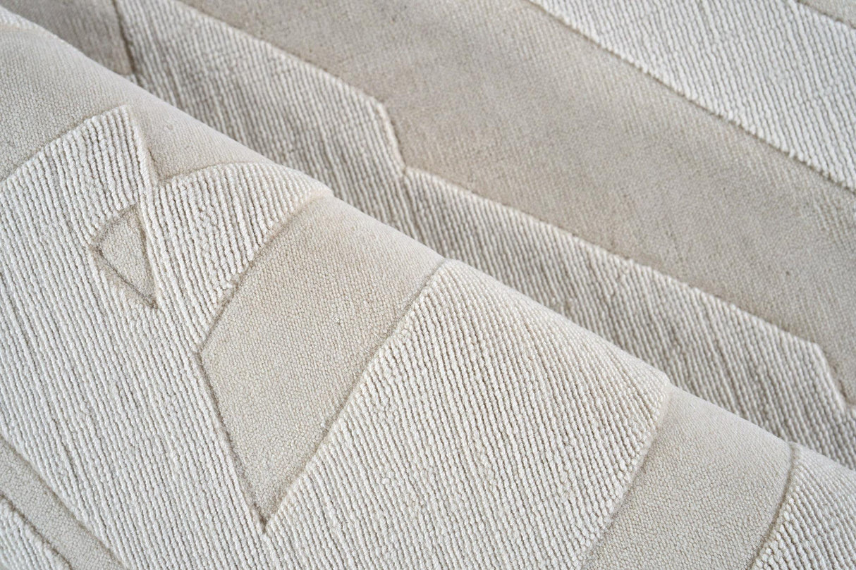 Exquisite Rugs Tempo Handloomed New Zealand Wool 6193 Light Beige 9' x 12' Area Rug