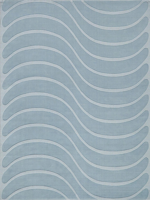 Exquisite Rugs Tempo Handloomed New Zealand Wool 6234 Light Blue 10' x 14' Area Rug
