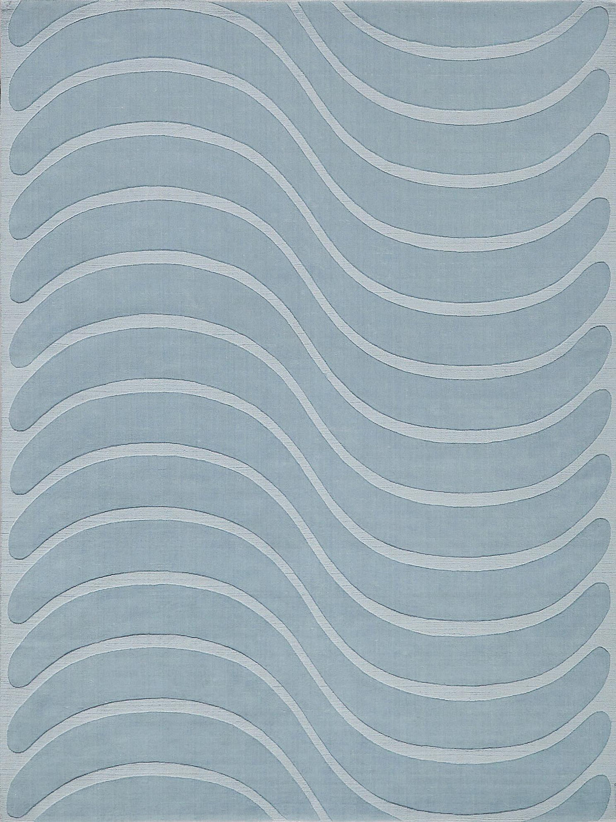 Exquisite Tempo Handloomed New Zealand Wool Light Blue Area Rug 10.0'X14.0' Rug