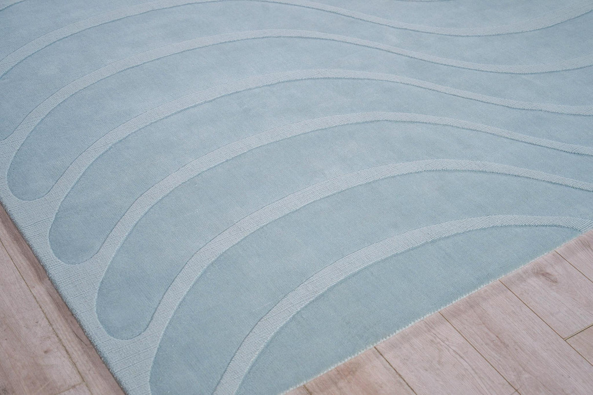 Exquisite Rugs Tempo Handloomed New Zealand Wool 6234 Light Blue 10' x 14' Area Rug