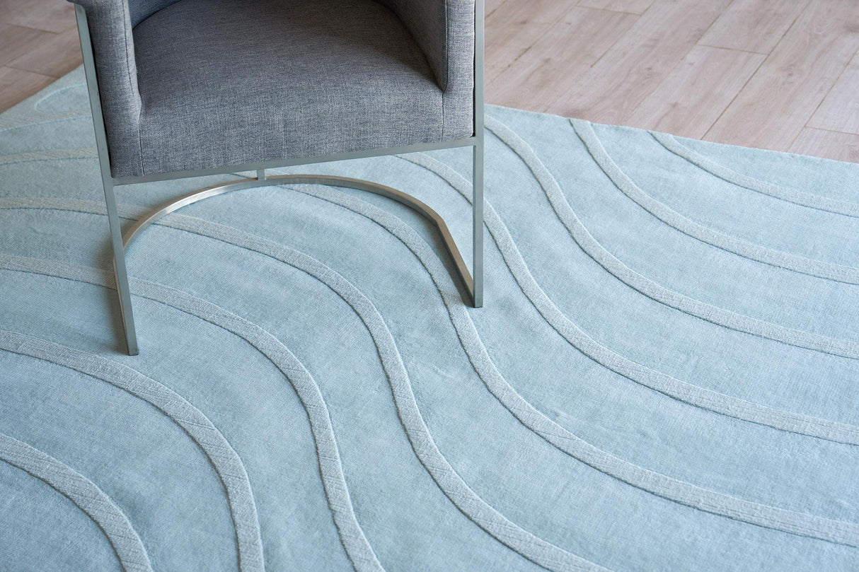 Exquisite Rugs Tempo Handloomed New Zealand Wool 6234 Light Blue 9' x 12' Area Rug