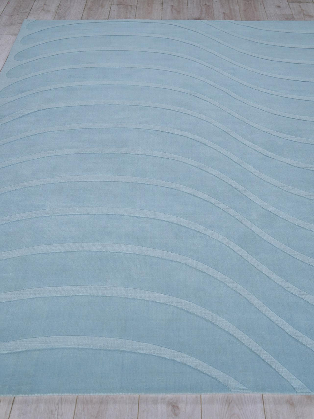 Exquisite Rugs Tempo Handloomed New Zealand Wool 6234 Light Blue 9' x 12' Area Rug