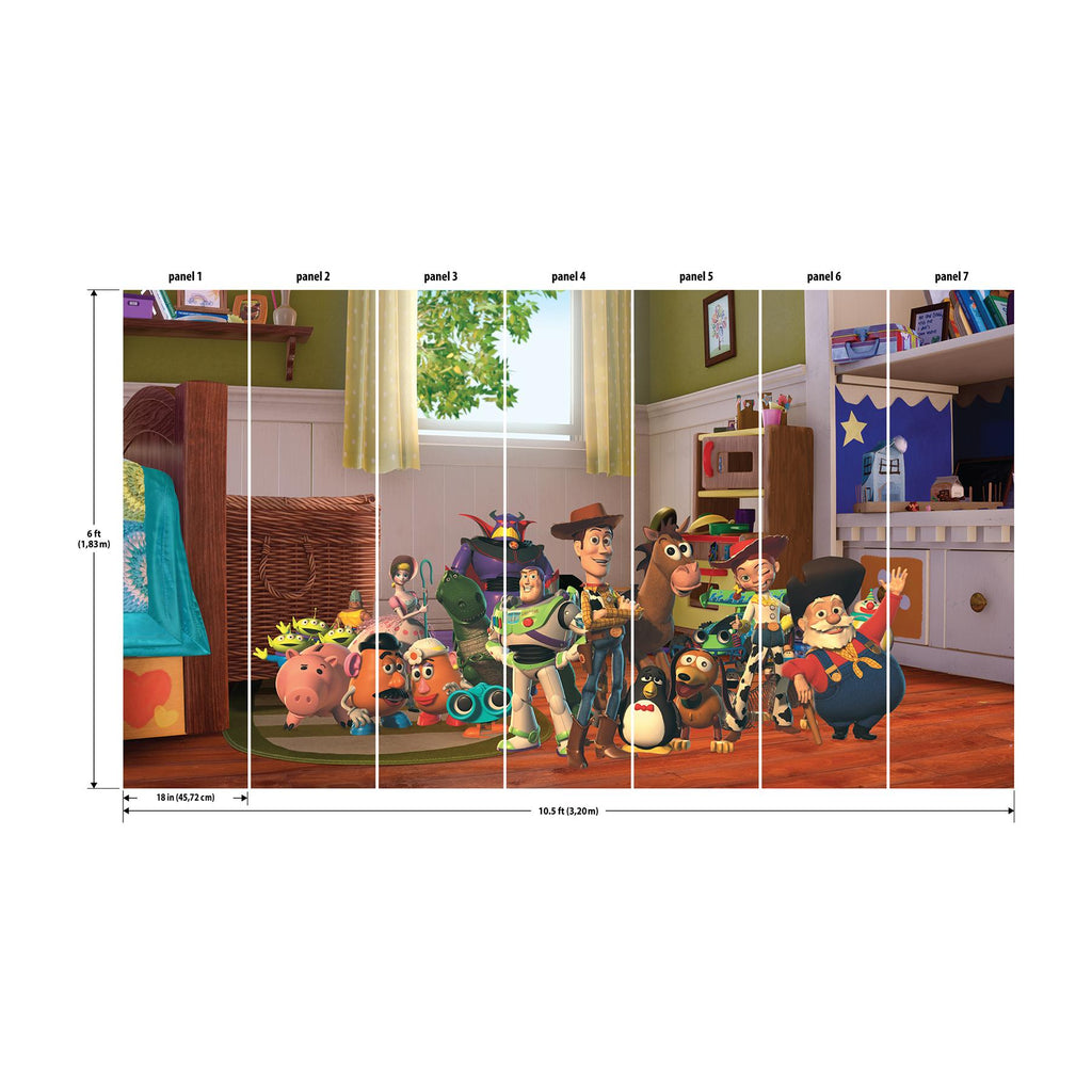 RoomMates Toy Story Peel And Stick Mural Brown Wallpaper