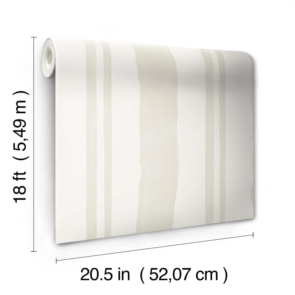 RoomMates Winston Watercolor Cream Stripe Peel And Stick Cream Wallpaper