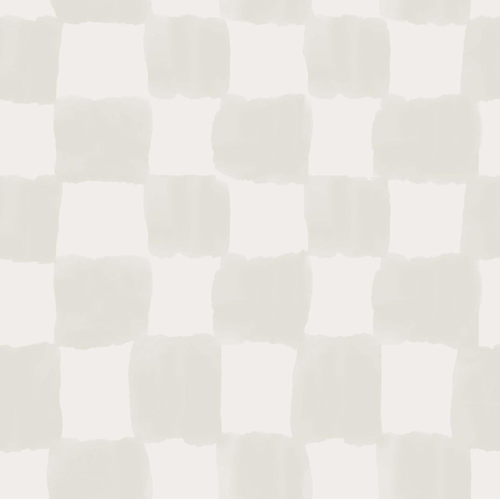 RoomMates Tess Watercolor Cream Checker Peel and Stick Cream Wallpaper