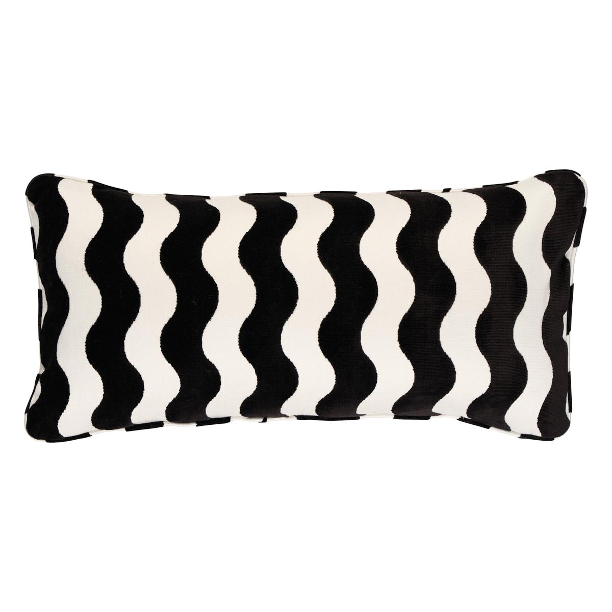 Schumacher Black 24" x 12" The Wave Pillow