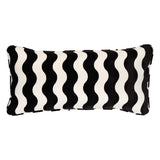Schumacher Black 24" x 12" The Wave Pillow
