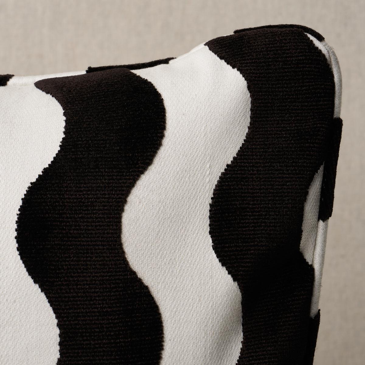 Schumacher Black 24" x 12" The Wave Pillow