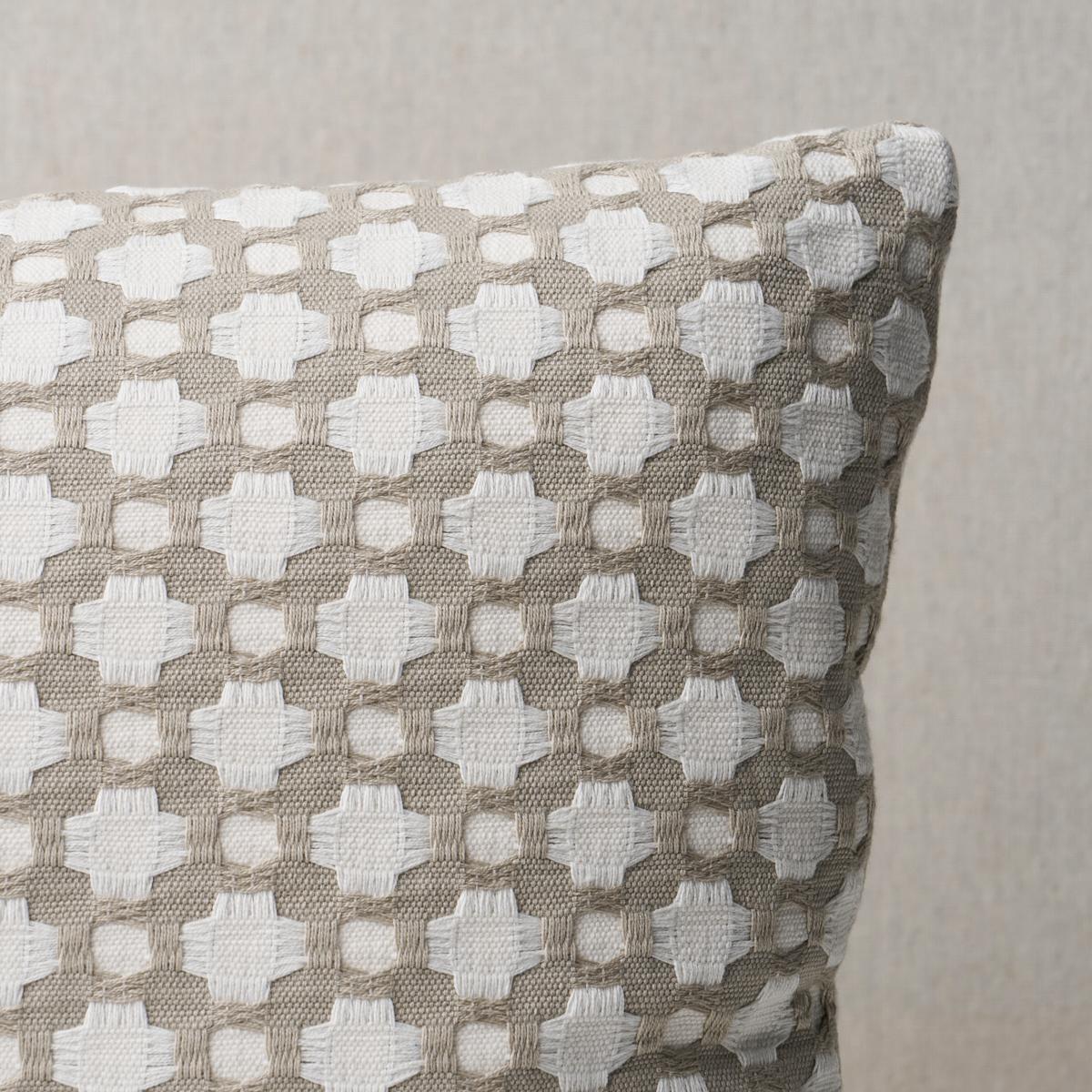 Schumacher Stone/White 18" x 12" Betwixt Pillow