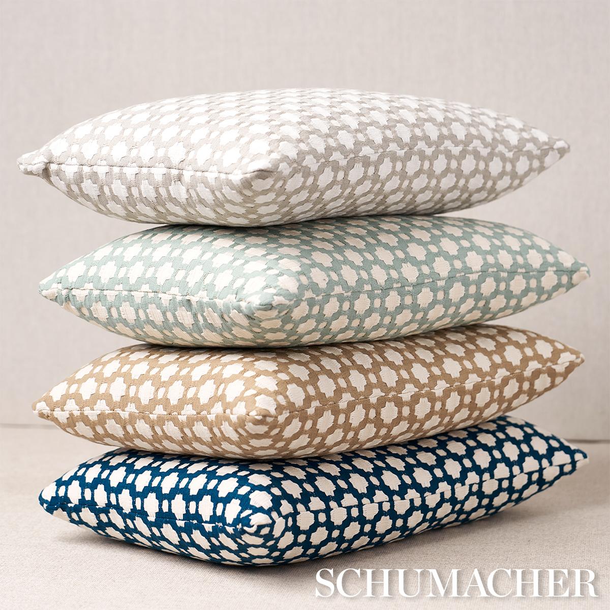 Schumacher Betwixt Stone/White 18" x 12" Pillow