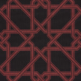 Schumacher Le Maroc Pingl Black And Red Fabric