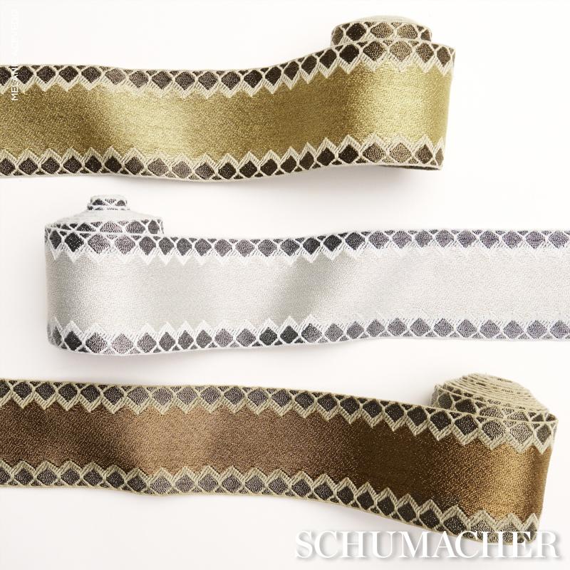 Schumacher Allure Metallic Tape Silver Trim