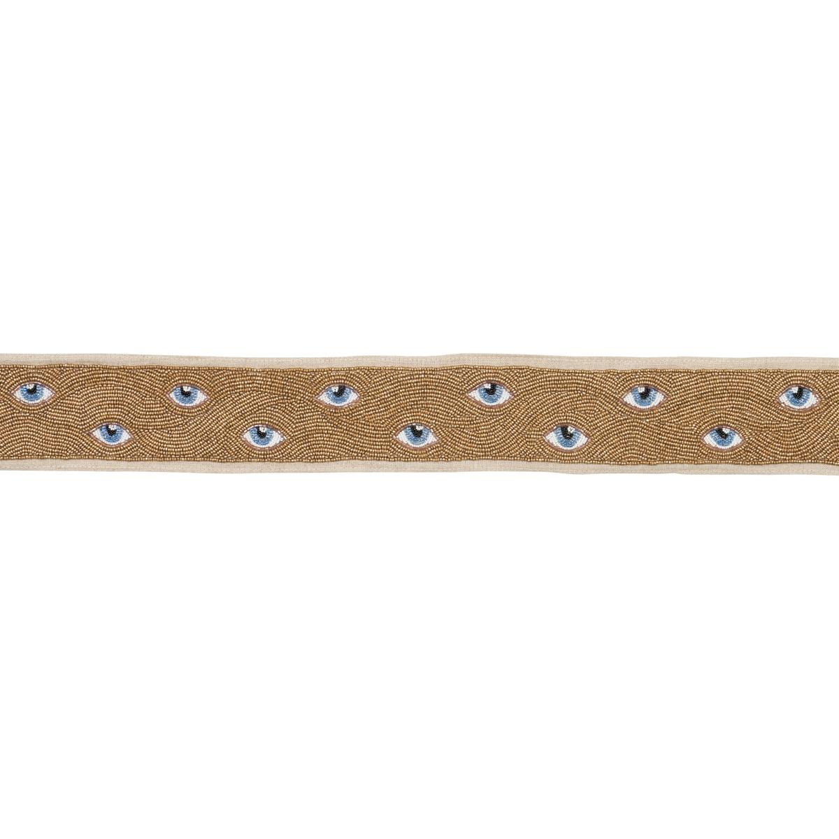Schumacher Blue & Gold Mind'S Eye Beaded Tape