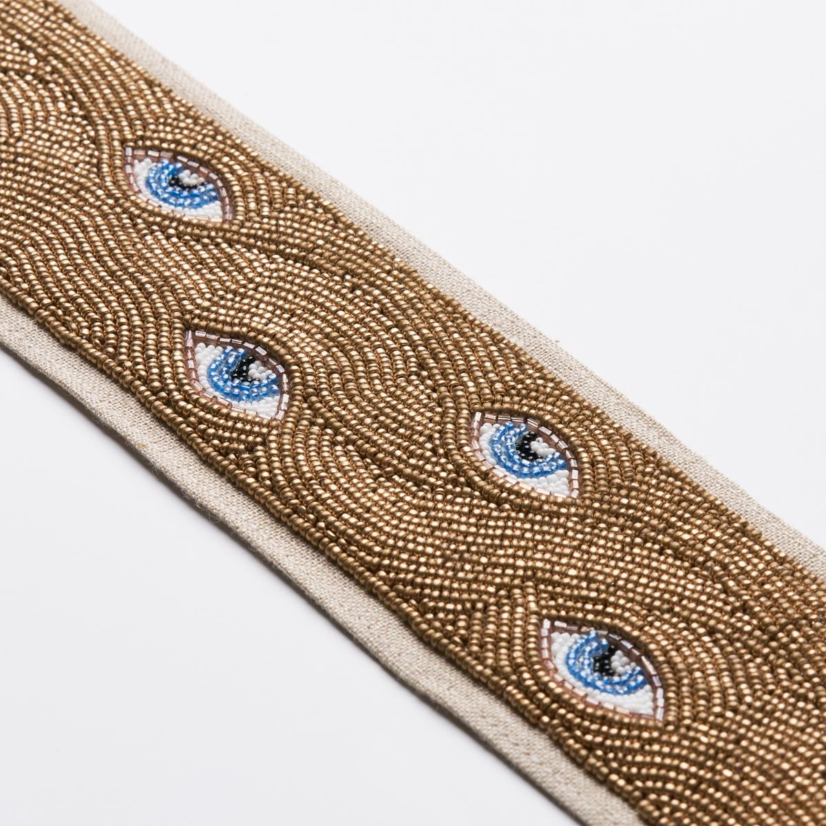 Schumacher Blue & Gold Mind'S Eye Beaded Tape