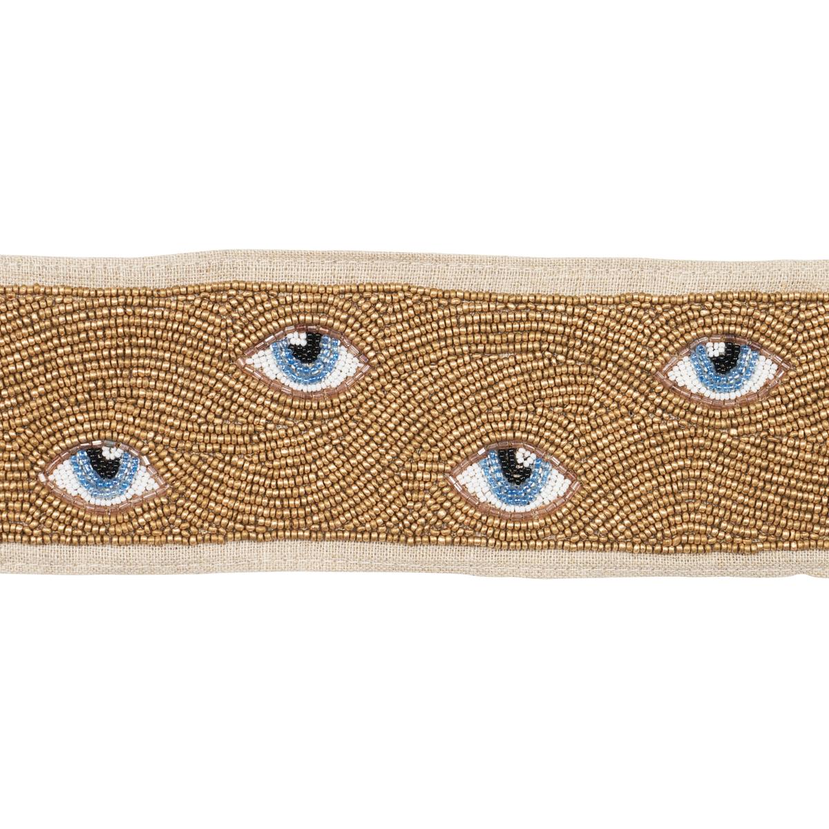 Schumacher Blue & Gold Mind'S Eye Beaded Tape
