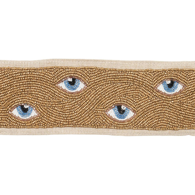 Schumacher Blue & Gold Mind'S Eye Beaded Tape