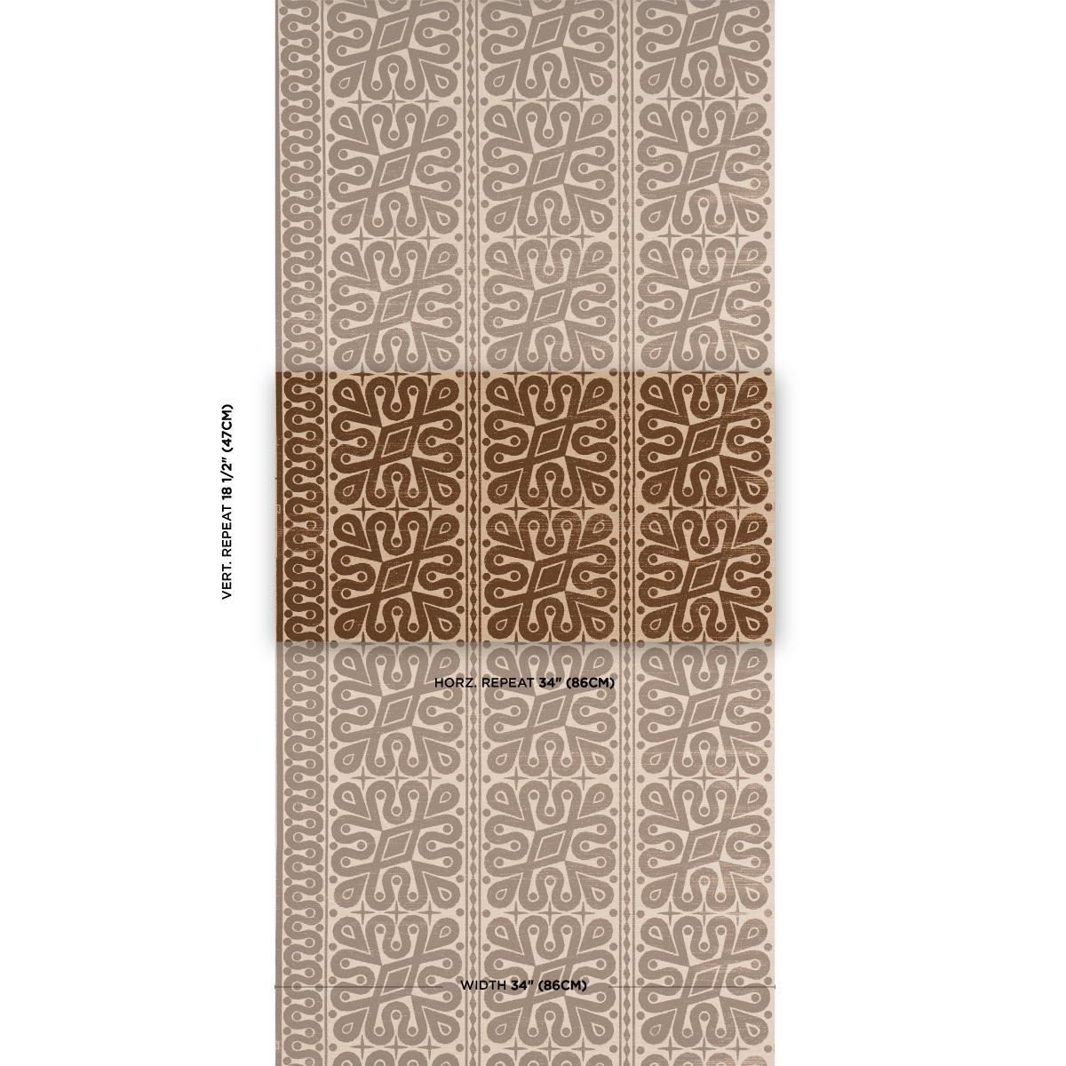 Schumacher Borneo Grasscloth Brown Wallpaper