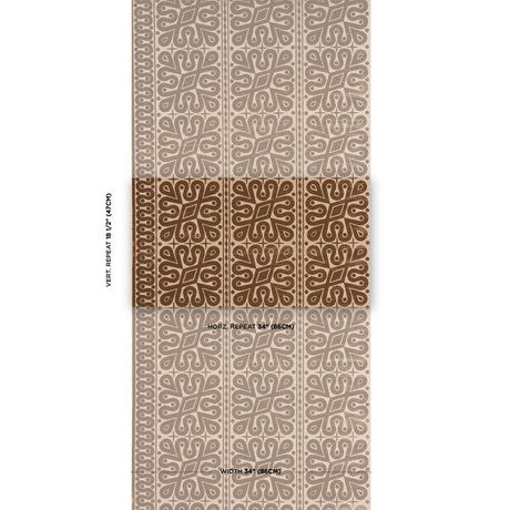 Schumacher Borneo Grasscloth Brown Wallpaper