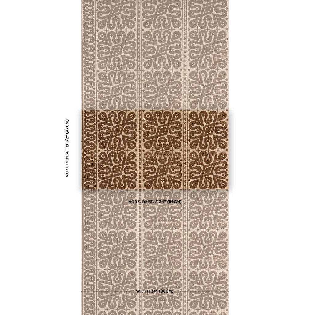 Schumacher Borneo Grasscloth Brown Wallpaper