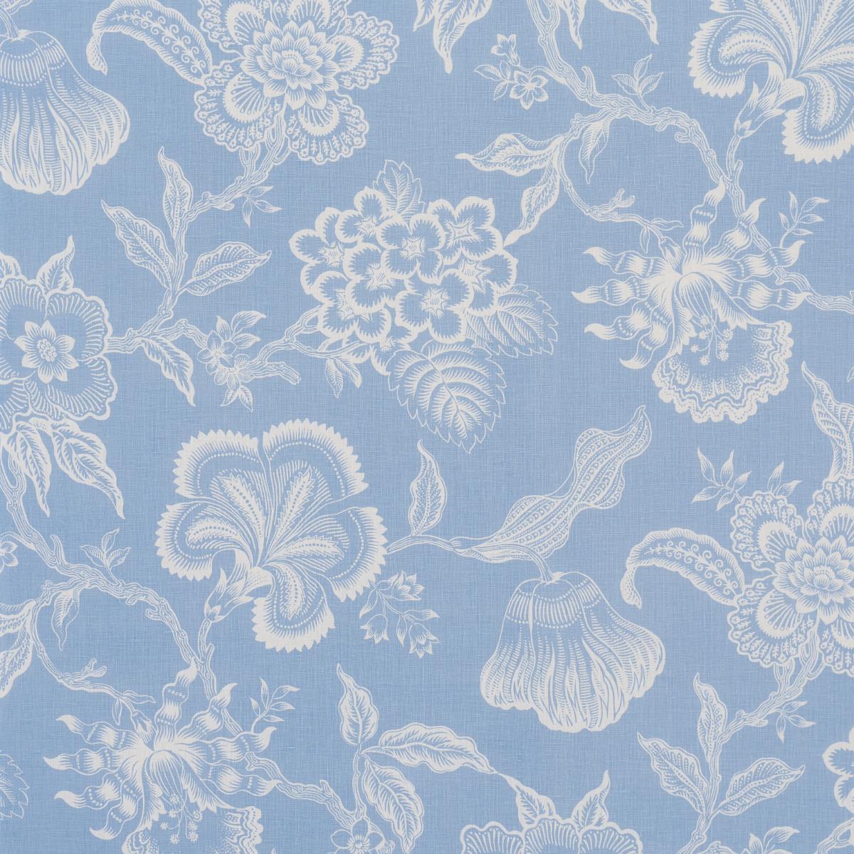 Schumacher Hothouse Flowers Silhouette Bliss Blue Fabric