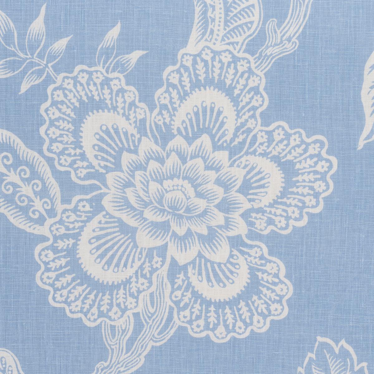 Schumacher Hothouse Flowers Silhouette Bliss Blue Fabric