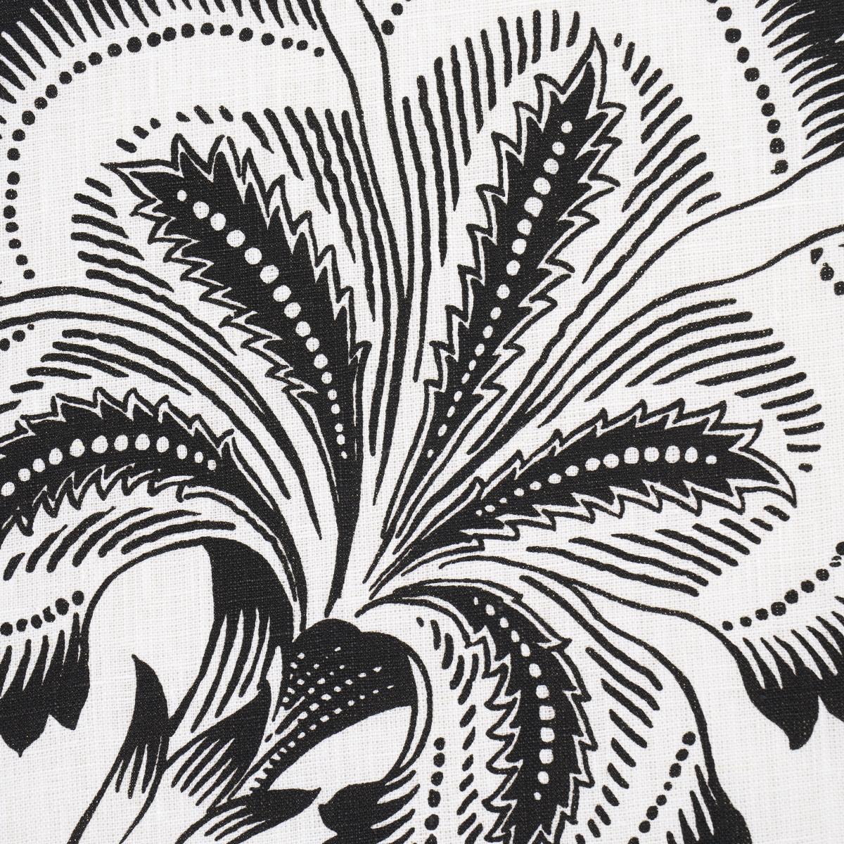 Schumacher Hothouse Flowers Silhouette Black & White Fabric