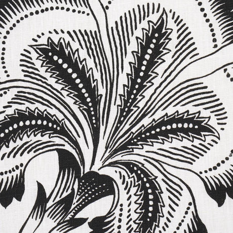 Schumacher Hothouse Flowers Silhouette Black & White Fabric