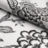 Schumacher Hothouse Flowers Silhouette Black & White Fabric