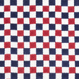 Schumacher Chequer Hand Block Print Red/Navy Fabric