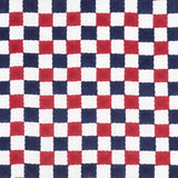 Schumacher Chequer Hand Block Print Red/Navy Fabric