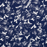 Schumacher Palisades Palm Indoor/Outdoor Indigo Fabric