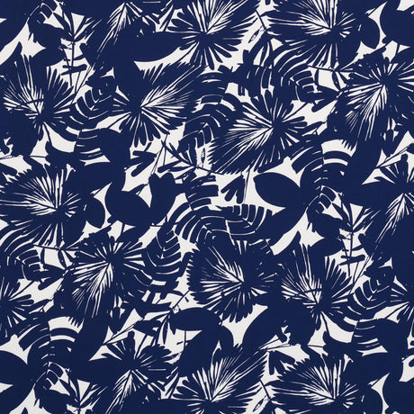 Schumacher Palisades Palm Indoor/Outdoor Indigo Fabric