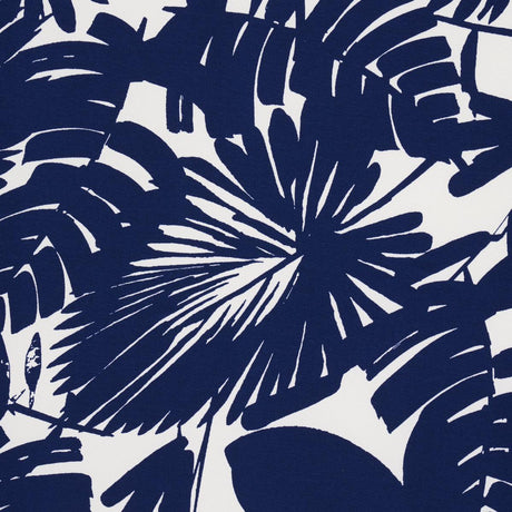 Schumacher Palisades Palm Indoor/Outdoor Indigo Fabric